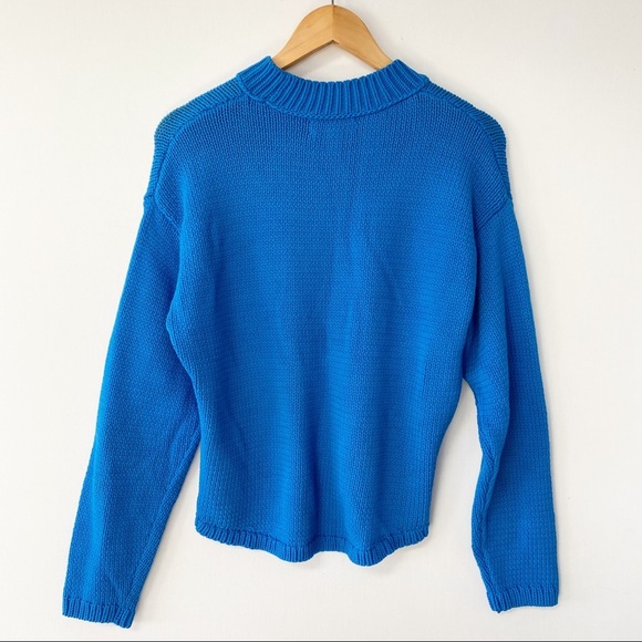 Treasure & Bond Blue Crew Neck Knit Pullover S - Picture 2 of 5